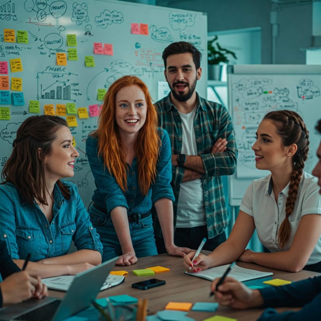 Startup Team Brainstorming Ideas