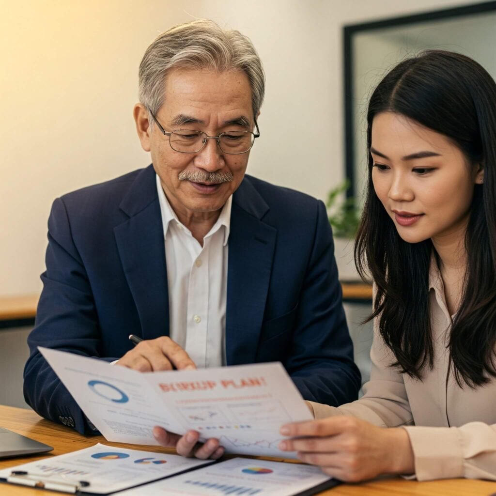 Startup Mentor Reviewing Business Plan